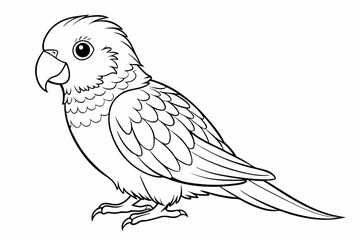 coloring page line art the lovebird black vector