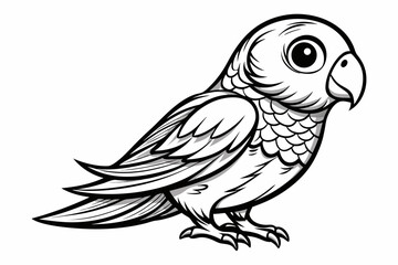 coloring page line art the lovebird black vector