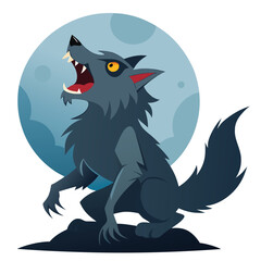 black cat and a wolf