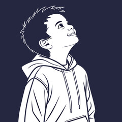 Stylized Vector Illustrations of Boys in Urban and Casual Outfits in Various Poses and Expressions