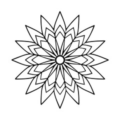 Black Intricate floral mandala design featuring bold lines, perfect for meditation, art, and design projects vector design