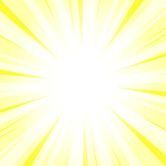 Obraz premium Abstract Yellow Sunburst Background with Glowing Light Rays. Bright Yellow Glowing Effect Sunburst Background for Presentation, Banner, Poster, Flyer, Sales. Pop Art Background for Summer Themes.