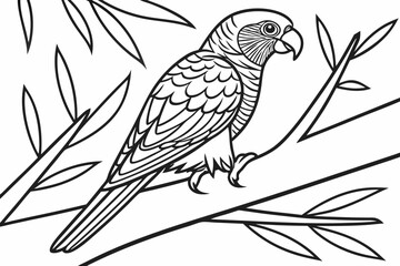 coloring page line art the lorikeet black vector