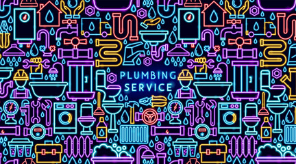 Plumbing Service Neon Banner