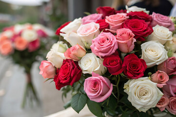 Pink roses mean love is beginning to grow on mind.