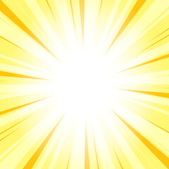 Obraz premium Abstract Mikado Yellow Sunburst Background with Glowing Light Rays. Yellow Glowing Effect Sunburst Background for Presentation, Banner, Poster, Flyer, Sales. Pop Art Background for Summer Themes.