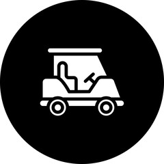 Golf Cart Vector Icon Design