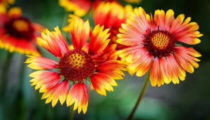 vibrant gaillardia aristata spintop blanket flower close up stunning red and yellow blooms