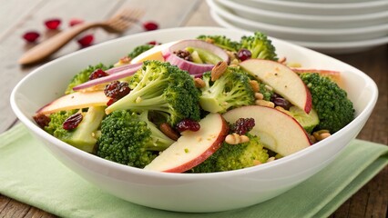 Broccoli salad with apple slices offers a refreshing twist on a classic dish for a nutritious meal