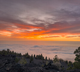 sunset above the clouds