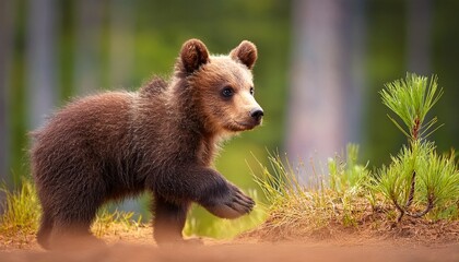 Fototapeta premium brown bear cub