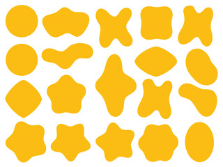 Set of twelve organic abstract liquid shapes
