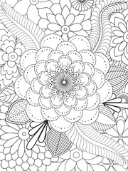 PrintFlowers Coloring Pages For Adules
