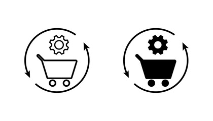 order processing, procurement icon on white
