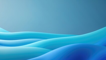 Fototapeta premium Abstract flowing waves in shades of blue with smooth curves and gradients.