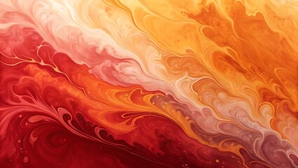 Obraz premium Abstract flowing design with warm shades of orange and red, creating a textured marble effect.