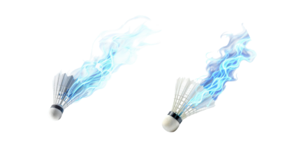 Shuttlecock with Blue Flame on transparent background png