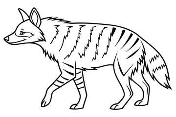 coloring page line art the aardwolf black vector