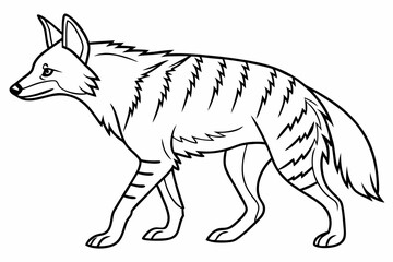 Fototapeta premium coloring page line art the aardwolf black vector