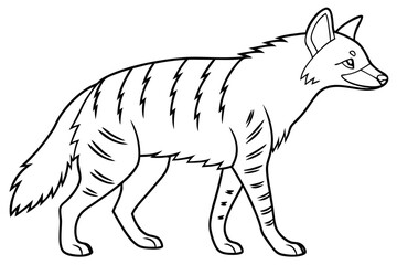 coloring page line art the aardwolf black vector