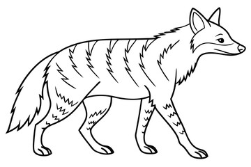 coloring page line art the aardwolf black vector