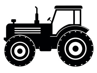 tractor silhouette vector, old tractor icon