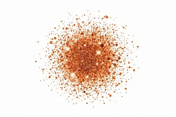 Copper glitter explosion, white background, design element