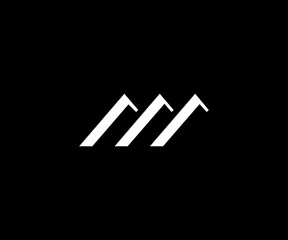 letter m mountain shape modern clean logo