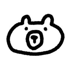 bear cute cartoon child doodle clipart set in freehand outline style, kawaii character drawing, kids art elements for design, illustration, stationery, or creative projects.