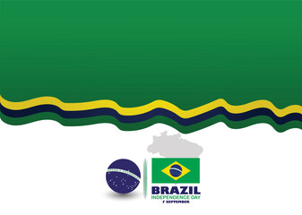 Brazil Independence Day 7 September National Holiday Stock Vector Illustration.