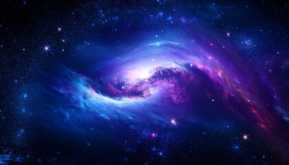 Fototapeta premium dark cosmic nebula with swirling deep blues and purples glowing stardust and ethereal light mysterious interstellar space background perfect for sci fi fantasy or astronomy themed designs