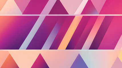 Fototapeta premium Abstract geometric pattern with vibrant gradient stripes and triangular shapes Triangles