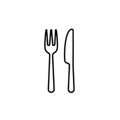 Spoon and Fork Icon – Minimal Line Art