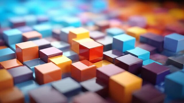 Abstract geometric pattern of colorful cubes (1)