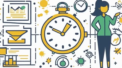 Visualizing Productivity: Time Management and Business Strategy Conceptual Animation - Powered by Adobe