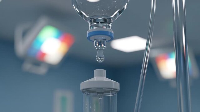 Medical iv drip in an operating room for treatment, suitable for healthcare and medical concepts in stock photography and marketing.
