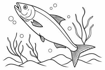 coloring page line art the milkfish black vector