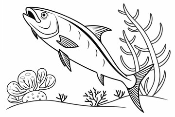 coloring page line art the milkfish black vector
