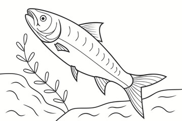 coloring page line art the milkfish black vector
