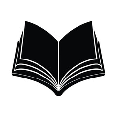 Teacher day vector art of black and illustration of an open book, isolated