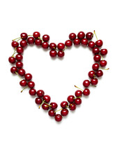 Cherries Arranged in a Heart Shape: Perfect for Valentine's Day or Romantic Designs
