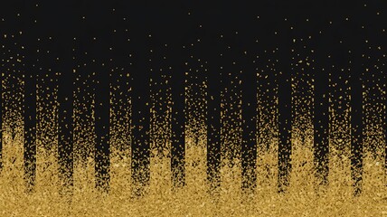 Golden confetti falling vertically against a dark background creating a festive atmosphere design