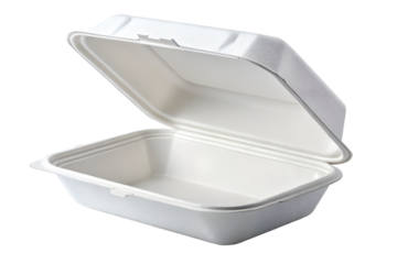 Empty White Styrofoam Takeaway Food Container