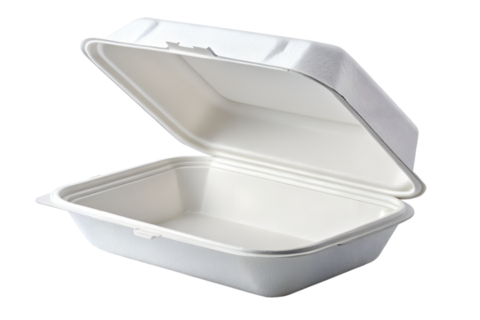 Empty White Styrofoam Takeaway Food Container