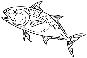 coloring page line art the jackfish black vector