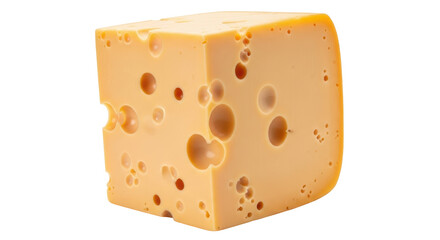 Isolated Block of Swiss Cheese