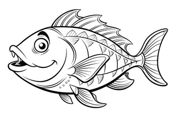 coloring page line art the grunt fish black vector