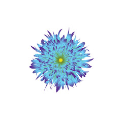 Obraz premium Cool Blue Floral Blast – Abstract Petal Explosion Vector Design 
