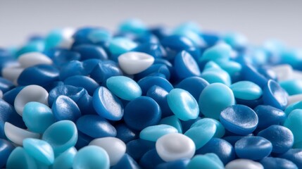 Blue and White Rounded Pieces Abstract Texture