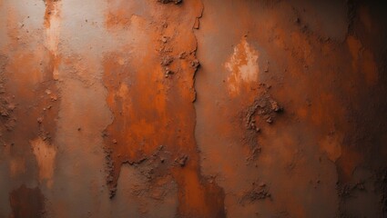 Rusty, textured metal wall with orange and brown tones.